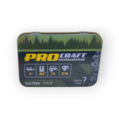 Цепь PROCRAFT Industrial 37 звеньев 6" 1/4" в металлической коробке